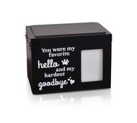 PETCUTE Boîtes Funéraires en Bois pour Chiens ou Chats,Boîte à Cendres de Chien en Bois avec Serrure en U,Cadre Photo,Boîte de Crémation pour Animaux de Compagnie