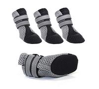 PETCUTE Bottes de Protection Chien Imperméables Chaussures Respirantes Antidérapantes (Noir M-4.5 * 3.6 cm)