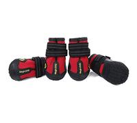PETCUTE Bottes de Protection pour Chien,Protecteurs de Pattes de Chien Respirables,Bottes de Chien Antidérapantes Réglables et Lavables avec Poignets élastiques, pour Griffes Blessées(Rouge 8#)