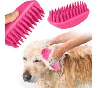 PETCUTE Brosse de Massage pour Chiens et Chats, Brosse de Bain pour Animaux Facile à Nettoyer,Antidérapant,Brosse Pour Chats à Poils Courts Et Longs,pour Lavage et Brossage,Rose