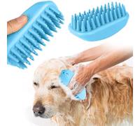 PETCUTE Brosse de Massage pour Chiens et Chats, Brosse de Bain pour Animaux Facile à Nettoyer,Antidérapant,Brosse Pour Chats à Poils Courts Et Longs,pour Lavage et Brossage,Bleu