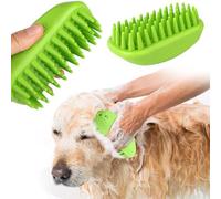 PETCUTE Brosse de Massage pour Chiens et Chats, Brosse de Bain pour Animaux Facile à Nettoyer,Antidérapant,Brosse Pour Chats à Poils Courts Et Longs,pour Lavage et Brossage,Vert