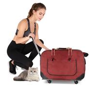 PETCUTE Caisse de Transport Chat avec roulettes, Sac de Transport pour Chien avec Poignée Télescopique,Tapis Amovible,Sac pour Chat avec Ceinture de Sécurité,Airline Approuvé
