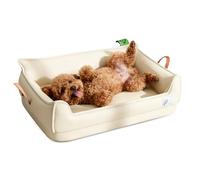 PETCUTE Canapé Lit Imperméable pour Chien,Lits pour Animaux avec Doubles Poignées, Panier Orthopédiques pour Chiens, Canapé pour Chien avec Fond Antidérapant, Housse Amovible et Lavable,L