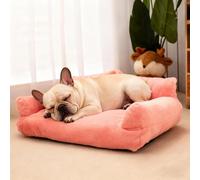 PETCUTE Canapé pour Chats et Chiens,Lavable Lit pour Chat,Moelleux suffisamment Rembourré,Coussin Doux et Respirant pour Chien Petits Chiens avec Fond Antidérapant,Rose,XL