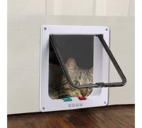 PETCUTE Chatière Porte pour Chat Chiens Trappe Chats Verrouillage à 4 Positions Facile à Installer