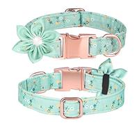 PETCUTE Collier de Chat et Chien en Coton Personnalisé,Collier pour Chien avec Fleur et Noeud Papillon Ajustable,Réglable Collier pour Animal Domestique