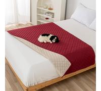 PETCUTE Couverture Imperméable pour Chien, Lavable Antidérapante Couverture pour Animaux de Compagnie, Couverture pour Chien et Tapis pour Chat pour Canapé, Lit et Voiture,Rouge,130 * 210CM