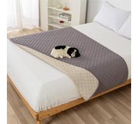 PETCUTE Couverture Imperméable pour Chien, Lavable Antidérapante pour Animaux de Compagnie, Tapis pour Chat, Canapé, Lit et Voiture, Gris Clair, 130 * 210CM