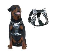 PETCUTE Harnais Anti Traction Tactique pour Petit Moyen et Grand Chien,Respirant, Réglable Harnais de Chien avec Poignée Rembourrée Contrôl,Facile à Mettre,Gilet Durable Réfléchissant,L