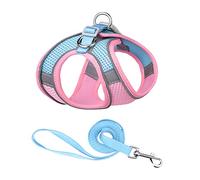 PETCUTE Harnais Chien,Harnais Chien Anti Traction avec Sangle Réfléchissante,Respirant Réglable Harnais Rembourré en Mesh Doux pour Chiots et Chats pour Marcher,Formation,Facile à Mettre