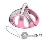 PETCUTE Harnais Chien,Harnais Chien Anti Traction avec Sangle Réfléchissante,Respirant Réglable Harnais Rembourré en Mesh Doux pour Chiots et Chats pour Marcher,Formation,Facile à Mettre