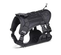 PETCUTE Harnais de Chien Anti Traction,Respirant Harnais Tactique Chien avec 2 Anneaux Métal,Réglable Harnais pour Petit Moyen et Grand Chien avec Poignée Confortable,Facile à Mettre