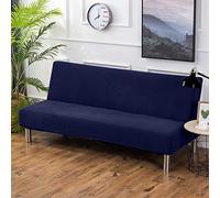 PETCUTE Housse Clic Clac Housse Canape Lit Extensible Anti-Taches Couvre Protection canapé sans Bras Bleu foncé