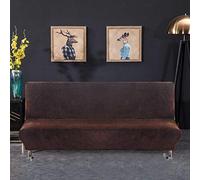 PETCUTE Housse Clic Clac Housse Canape Lit Extensible Anti-Taches Housse bz Housse de canapé sans Bras Marron foncé