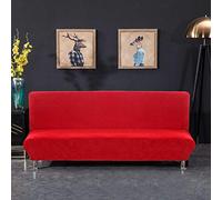 PETCUTE Housse Clic Clac Housse Canape Lit Extensible Anti-Taches Housse bz Housse de canapé sans Bras Rouge