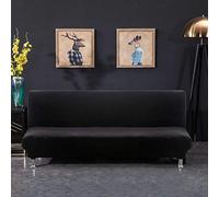 PETCUTE Housse Clic Clac Housse Canape Lit Extensible Anti-Taches Housse bz Housse de canapé sans Bras Noir