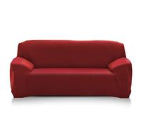 PETCUTE Housse de canapé d' Angle Extensible Couvre canapé Protecteur élastique Housse canapé l Forme Protege Fauteuil Vin Rouge 3 Places