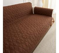 PETCUTE Housse de Canapé Imperméable Revêtement de Canapé Protege Canape,Housse pour Canapé avec Sangles élastiques,Couverture de Protection de Canapé,Lavable,Protège-Meubles(4 Places,Café)