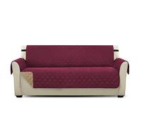 PETCUTE Housse de canapé Luxe matelassé Chaise Protecteur canapé Housse pour Animaux de Compagnie Extra Doux Toutes Tailles Vin Rouge Trois Places