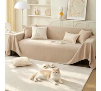 PETCUTE Housse de Canapé,Protection Sofa Polyvalent,Jeté de Canapé XXL Lavable,Protection Anti-Poils d’Animaux,Housse Universelle Four Seasons,Décoration Intérieure,pour Le Salon,Thé au lait,180*230cm