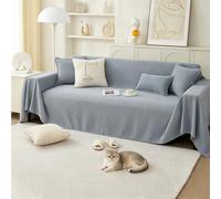 PETCUTE Housse de Canapé,Protection Sofa Polyvalent,Jeté de Canapé XXL Lavable,Protection Anti-Poils d’Animaux,Housse Universelle Four Seasons,Décoration Intérieure,pour Le Salon,Gris clair,180*150cm