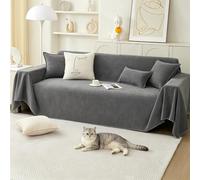 PETCUTE Housse de Canapé,Protection Sofa Polyvalent,Jeté de Canapé XXL Lavable,Protection Anti-Poils d’Animaux,Housse Universelle Four Seasons,Décoration Intérieure,pour Le Salon,Gris foncé,180*180cm