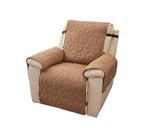 PETCUTE Housse de Canapé Réversible Imperméable,Housse Fauteuil Relax 1 Place avec Sangles élastiques,Housse de Fauteuil Inclinable Universel,Lavable,pour Animaux Domestiques,Café Clair