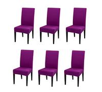 PETCUTE Housse de Chaise 6 Pièces, Universel Housse de Chaise Salle À Manger Extensible,Amovible Lavable Protection Chair Cover Epaisse pour Hotel, Restaurant, Banquet,Cuisine