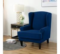 PETCUTE Housse de Fauteuil à Oreilles Extensible Couvre Fauteuil Elastique Protecteur pour Chaise Bleu Marin