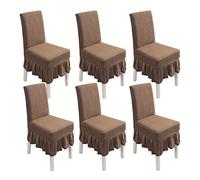 PETCUTE Housses chaises de Salle a Manger Extensibles Housse Chaise Elastique Protege chaises Salle a Manger Housses de Protection chaises Lot de 6 Brun Clair