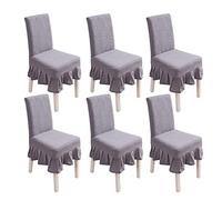 PETCUTE Housses chaises de Salle a Manger Extensibles Housse Chaise Elastique Protege chaises Salle a Manger Housses de Protection chaises Lot de 6 Gris Clair