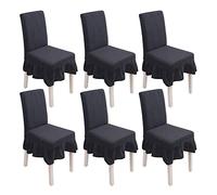 PETCUTE Housses chaises de Salle a Manger Extensibles Housse Chaise Elastique Protege chaises Salle a Manger Housses de Protection chaises Lot de 6 Noir