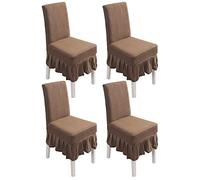 PETCUTE Housses chaises de Salle a Manger Extensibles Housse Chaise Elastique Protege chaises Salle a Manger Housses de Protection chaises Lot de 4 Brun Clair