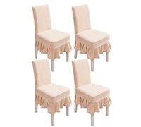 PETCUTE Housses chaises de Salle a Manger Extensibles Housse Chaise Elastique Protege chaises Salle a Manger Housses de Protection chaises Lot de 4 Jaune Clair