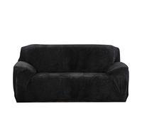 PETCUTE Housses de canapé Extensible Housse Canapé Velours 2places épais Couvre canapé couvertures Protecteur de Canape Noir