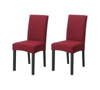 PETCUTE Housses de Chaise Extensibles Housse Chaise de Salle à Manger Protege Chaise Couvre Chaise Universel pour Bouquet de Mariage Hôtel Vin Rouge 2 pièces