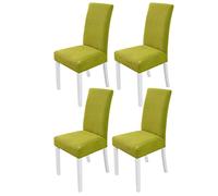 PETCUTE Housses de chaises Extensibles Housse Chaise Salle à Manger Elastique Protege chaises Salle a Manger Antidérapante Vert Lot de 4