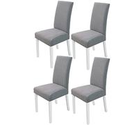 PETCUTE Housses de chaises Extensibles Housse Chaise Salle à Manger Elastique Protege chaises Salle a Manger Antidérapante Gris Lot de 4