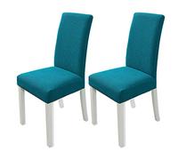 PETCUTE Housses de chaises Extensibles Housse Chaise Salle à Manger Elastique Protege chaises Salle a Manger Antidérapante Vert foncé Lot de 2