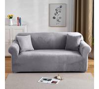 PETCUTE Housses de Fauteuil épaisse en Velours Housse de canapé Extensible Couvre Fauteuil Gris