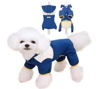 PETCUTE Impermeable Chien, Vetement Chien avec Capuchon, 100% étanche et Coupe-Vent Manteaux Imperméables pour Chiens(Bleu Paon, 2XL)