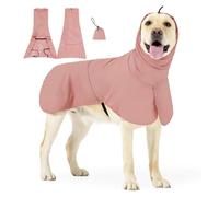 PETCUTE Imperméable pour Chien à Capuche, Manteau de Pluie Léger et Réglable avec Trou pour Laisse, Poncho de Pluie Chien Coupe-Vent avec Bandes réfléchissantes,pour Promenade et Randonnée,XL