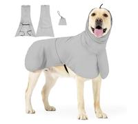 PETCUTE Imperméable pour Chien à Capuche, Manteau de Pluie Léger et Réglable avec Trou pour Laisse, Poncho de Pluie Chien Coupe-Vent avec Bandes réfléchissantes,pour Promenade et Randonnée,L