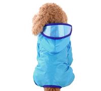 PETCUTE Imperméable pour Chien avec Capuchon, Imperméable pour Chien 100% étanche Ultraléger et aéré avec Poignets élastiques pour Chiens Moyens à Grands,Manteau imperméable pour Chiot,Bleu,S