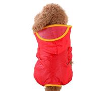PETCUTE Imperméable pour Chien avec Capuchon, Imperméable pour Chien 100% étanche Ultraléger et aéré avec Poignets élastiques pour Chiens Moyens à Grands,Manteau imperméable pour Chiot,Rouge,XL