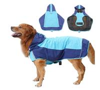 PETCUTE Imperméable pour Chien avec Capuchon Réglable, Bandes Réfléchissantes, Trou pour Harnais - Veste de Pluie pour Petit, Moyen et Gros Chiens