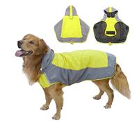 PETCUTE Imperméable pour Chien avec Réglable Capuchon,Imperméable Chien avec Bandes Réfléchissantes,Trou pour Harnais,Imperméable,Veste de Pluie pour Petit Moyen Gros Chiens