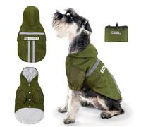PETCUTE Imperméable pour Chien Manteau Chien Impermeable vec Capuche et Bandes Réfléchissantes pour Petit Moyen Gros Chiens avec Trou de Harnais