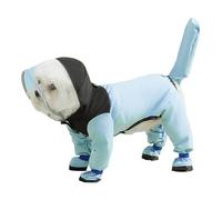 PETCUTE Imperméable pour Chien,Manteau De Pluie pour Chiens avec Capuche et Harnais,Quatre Pattes Manteau pour Chiens Imperméable avec Bandes Réfléchissantes,Veste de Pluie pour Chien avec Bouton